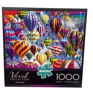 Buffalo Games 1000-Piece Puzzle Vivid Collection Sky Roads Hot Air Balloons